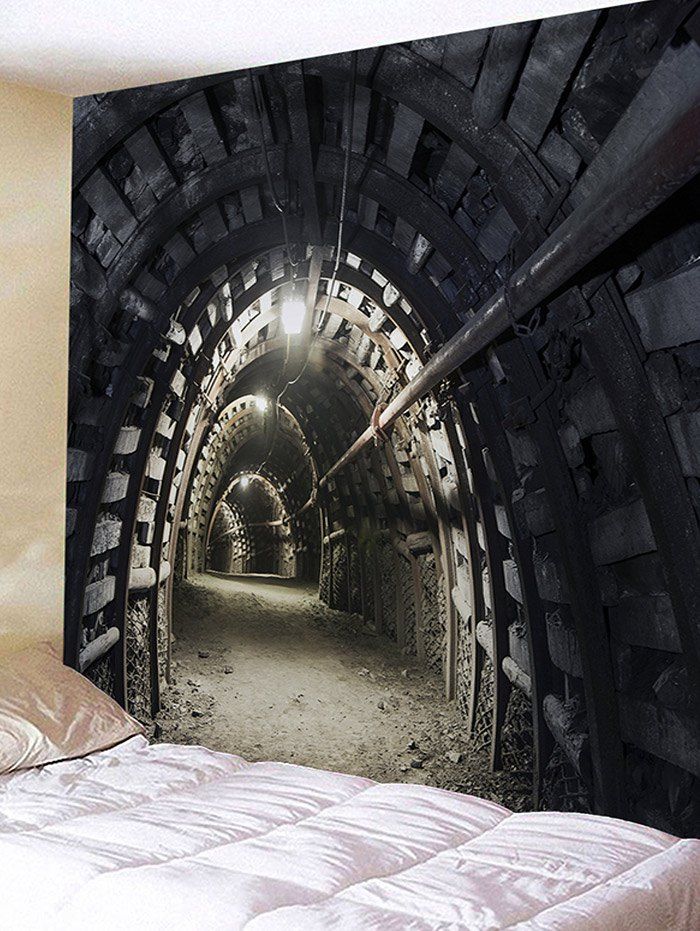 

Waterproof 3D Souterrain Printed Wall Tapestry, Black