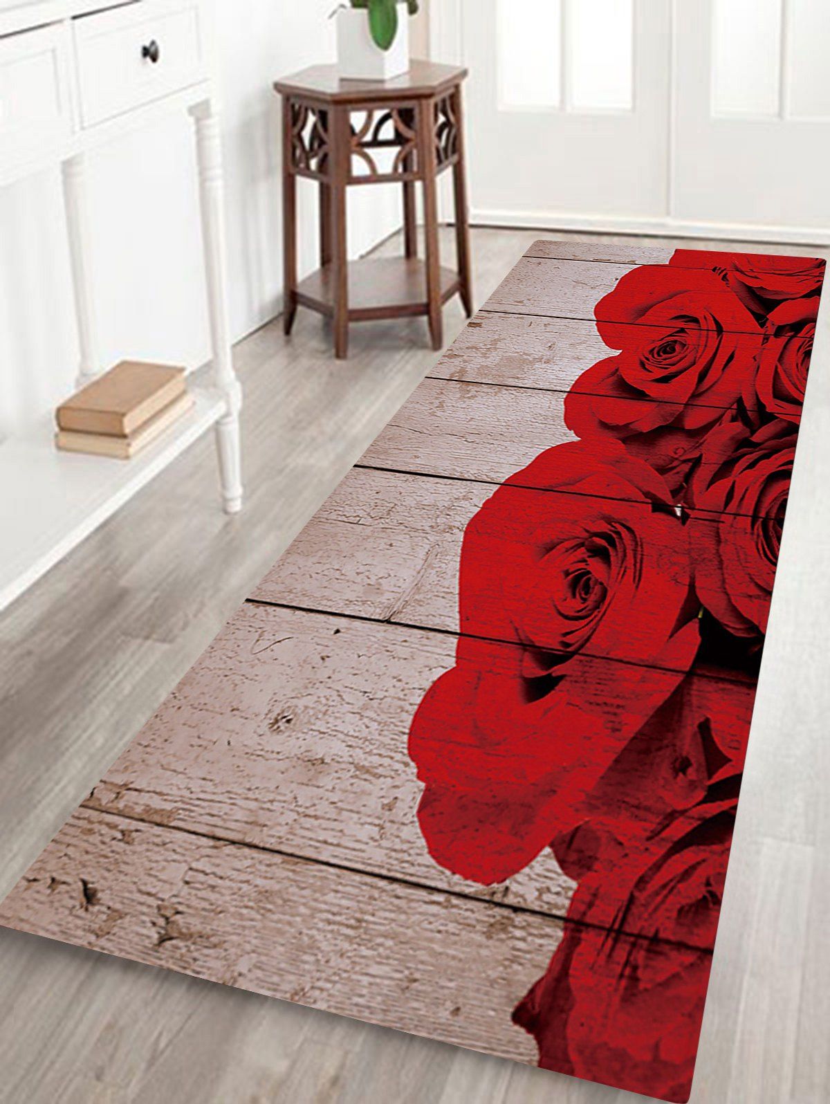 

Flower Board Print Anti-skid Water Absorption Area Rug, Colormix