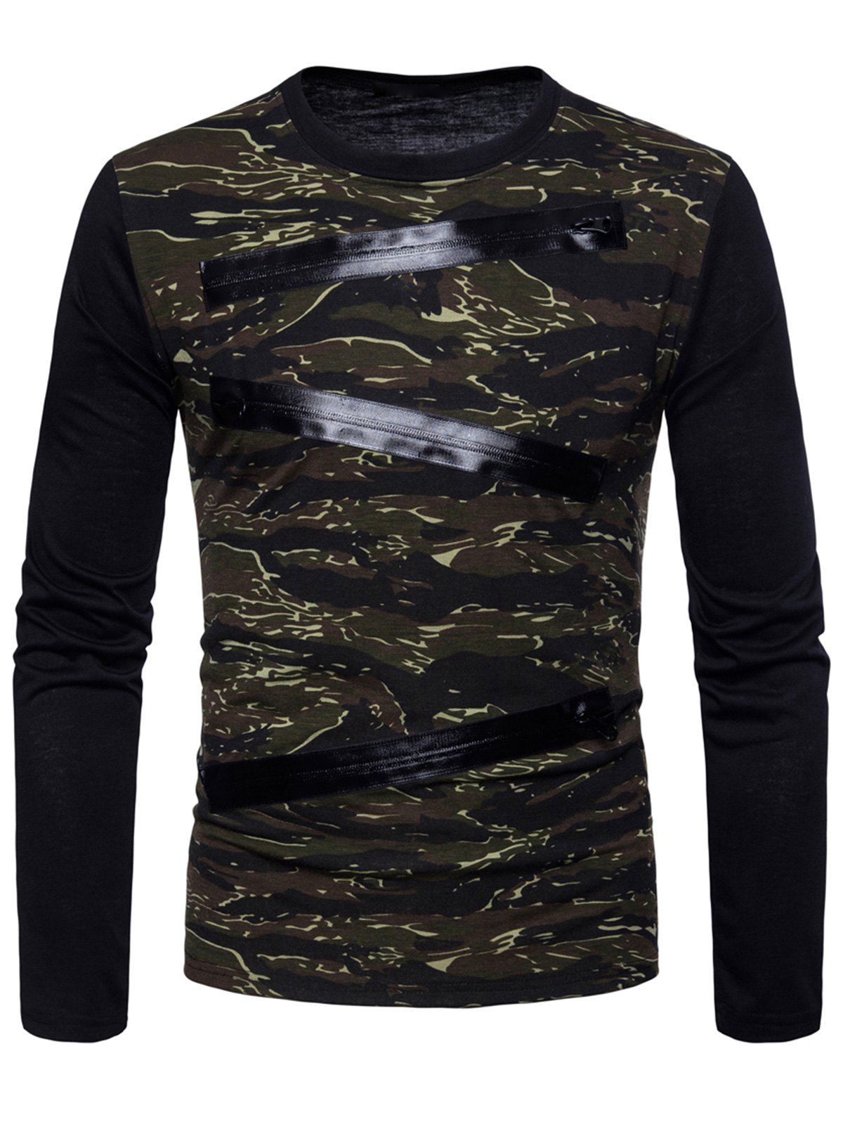 

Long Sleeve Camo Pattern T-shirt, Green