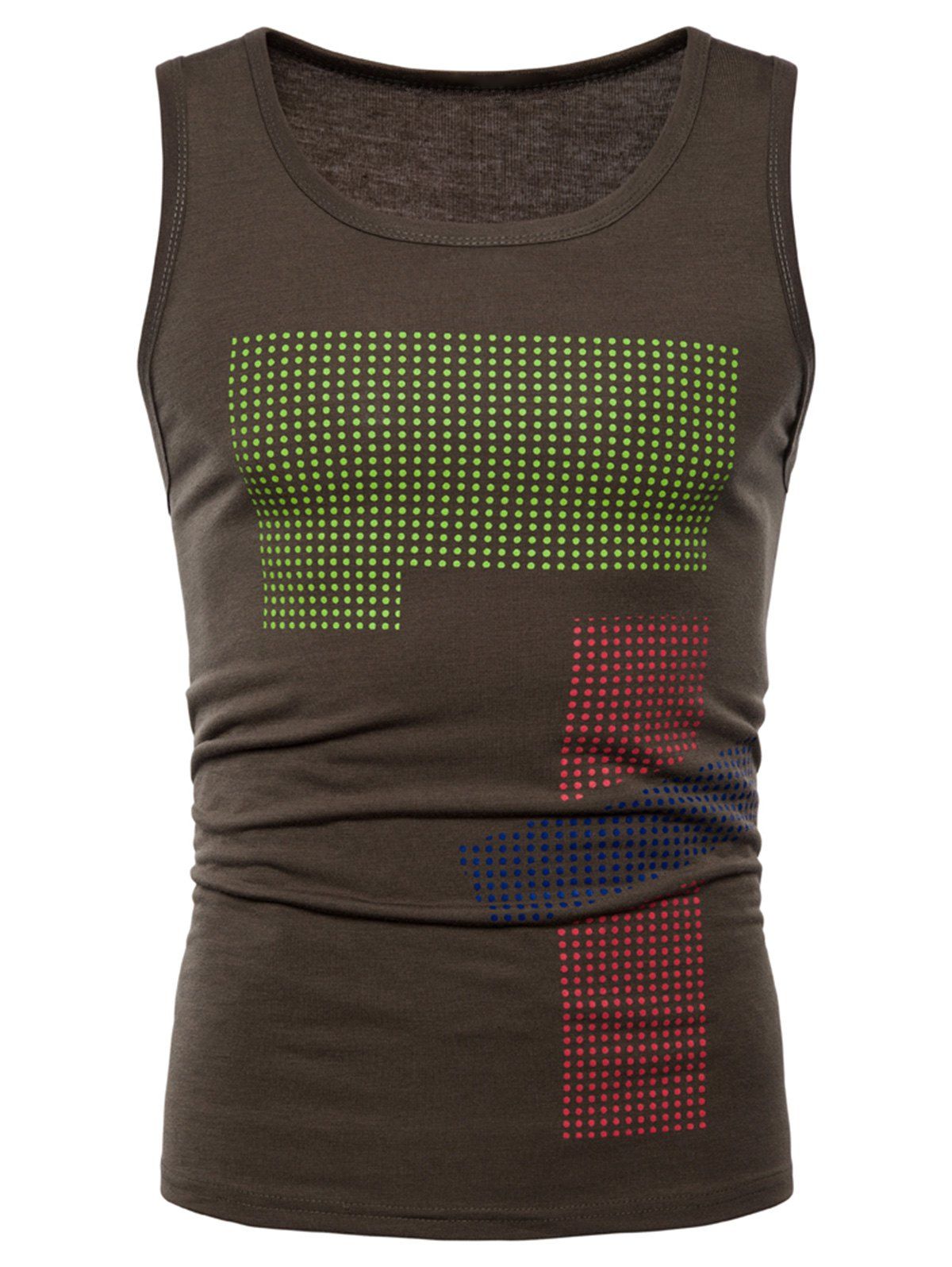 

Polka Dot Relaxed Fit Tank Top, Light coffee