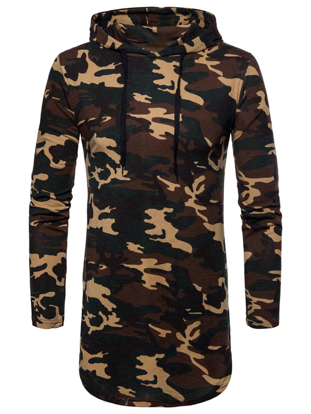

Drawstring Camouflage Hoodie, Earthy