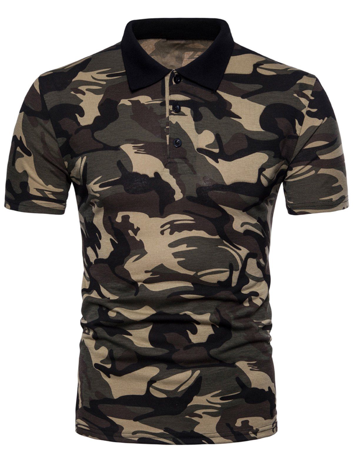 

Camo Print Polo T-shirt, Earthy