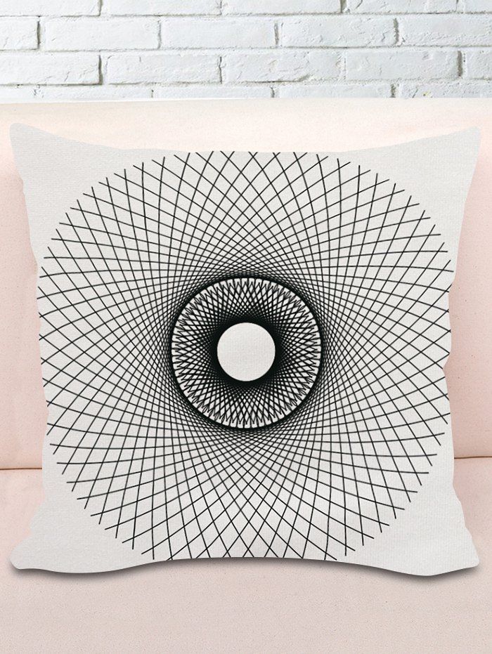 

Geometry Print Decorative Pillowcase, Black white