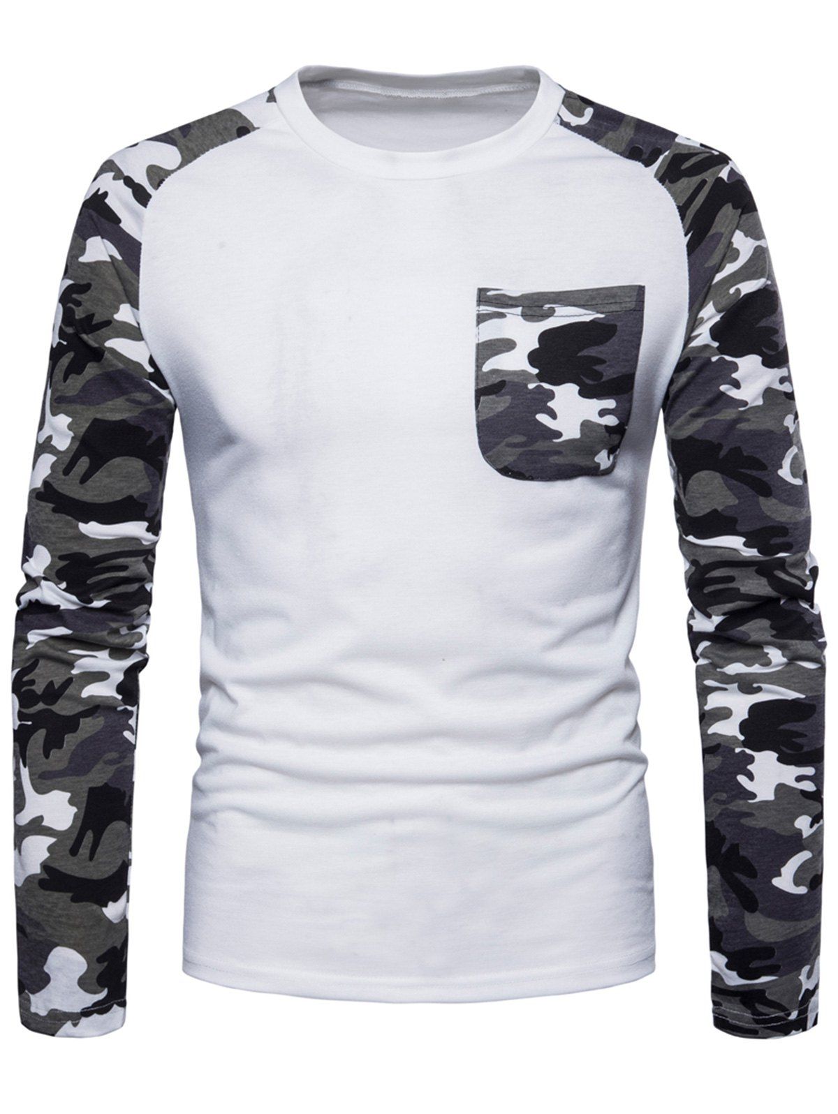 

Pocket Camouflage Long Sleeve T-shirt, White