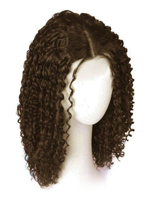 

Medium Center Part Curly Synthetic Wig, Brown