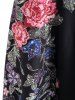 Floral Print Mesh Panel Maxi Dress -  