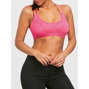 

Strappy Padded Sports Bra Sweat Top, Rose