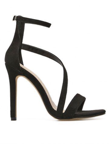 Open Toe Stiletto Heel Party Sandals - Black - 39 Open Toe Stiletto Heel Party Sandals - Black - 39