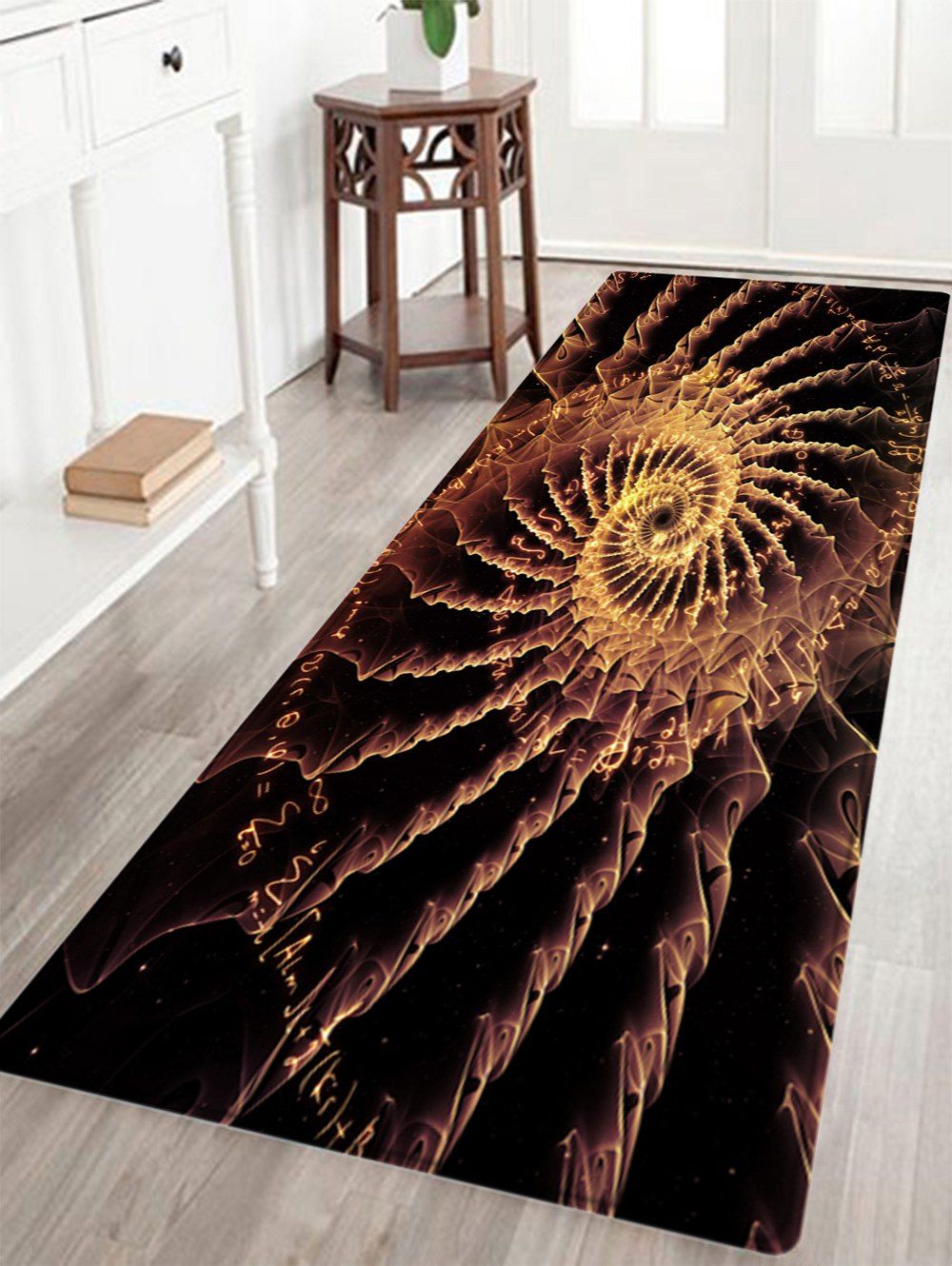 

Patterned Water Absorption Area Rug, Black brown