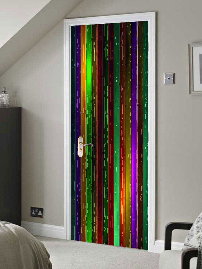 

Colorful Wooden Board Print Door Stickers