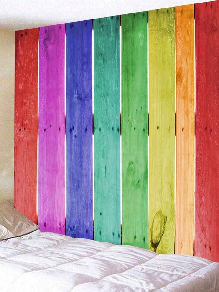 

Wood Colorful Board Print Wall Art Tapestry