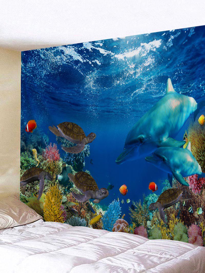 

Submarine World Printed Wall Art Tapestry, Blue