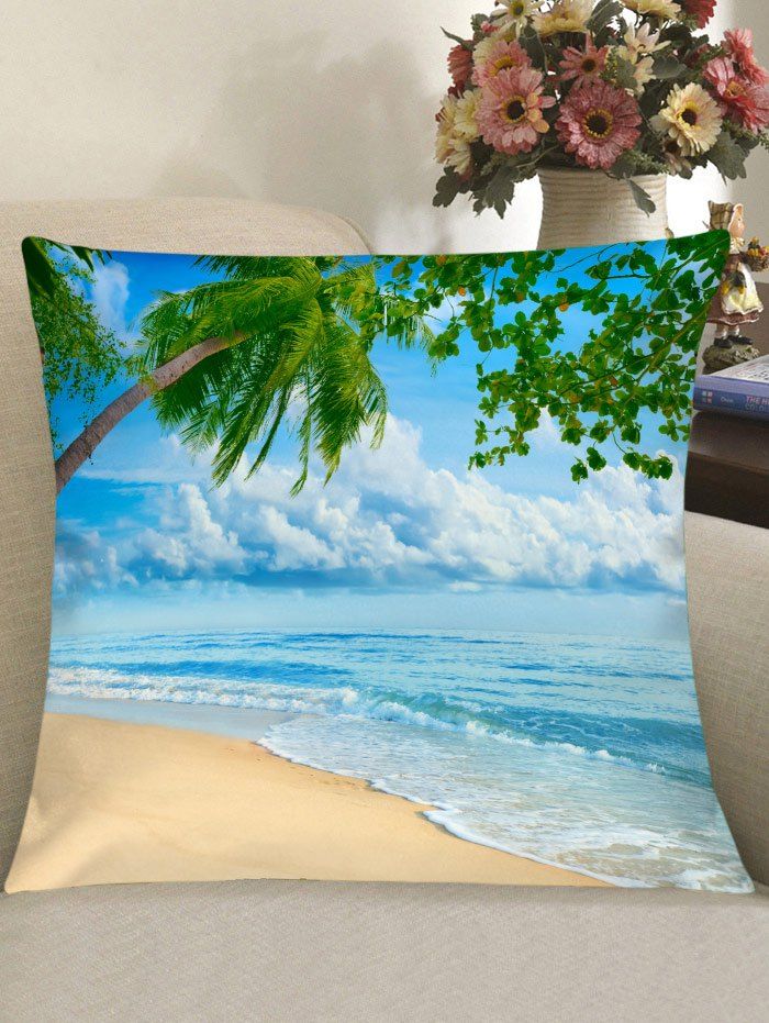 

Coconut Tree Seaview Printed Sofa Pillowcase, Cloudy