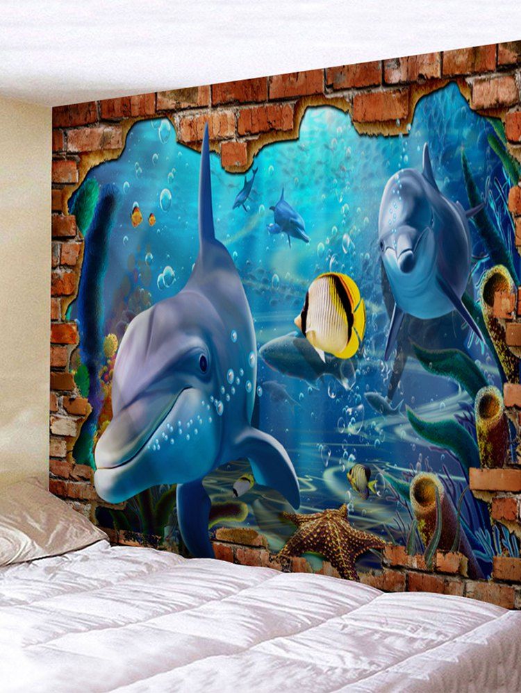 

3D Sea World Wall Art Tapestry, Colormix