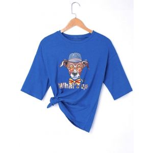 

Sequined Graphic Front T-shirt, Blue