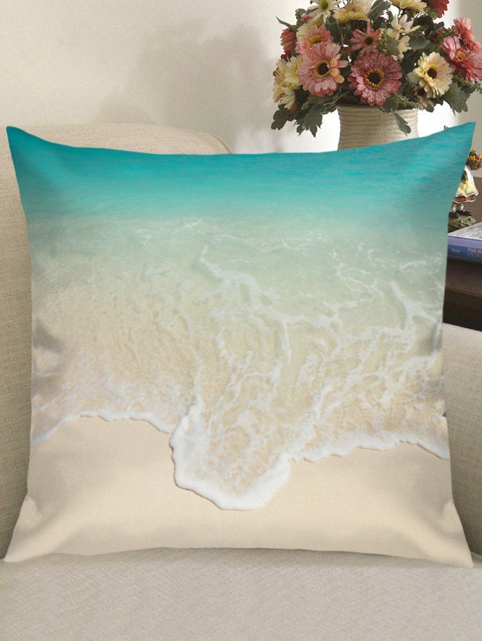 

Beach Wave Print Linen Pillowcase, Colormix