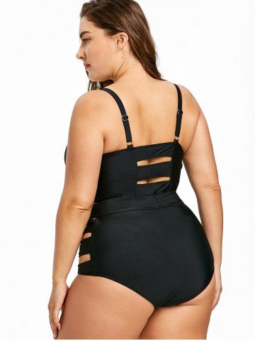 

Plus Size Moulded Bustier Swimsuit, Black