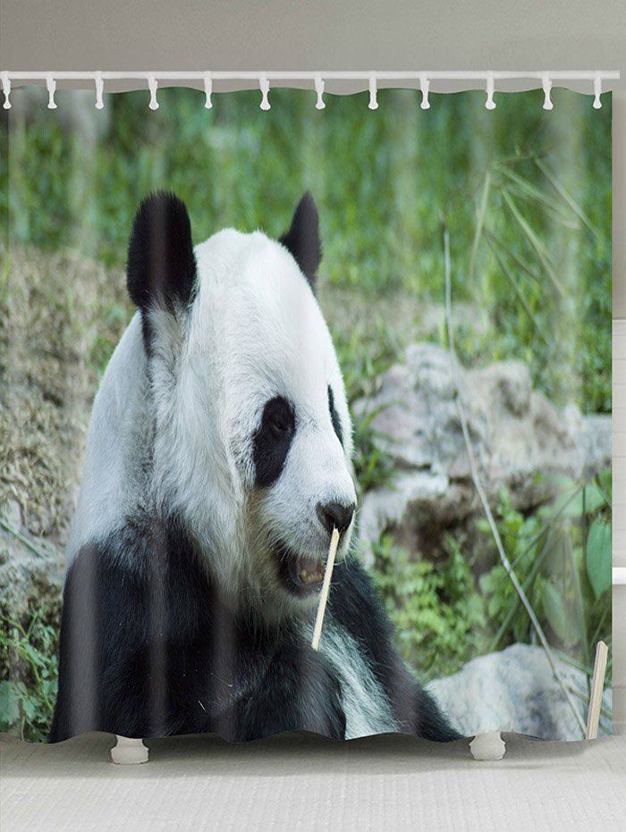 

Panda Pattern Waterproof Bathroom Shower Curtain, Green