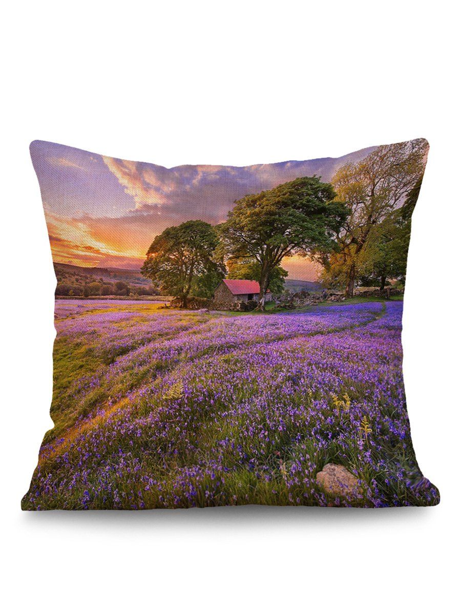 

Lavender Tree Cabin Print Pillow Case Cover, Purple