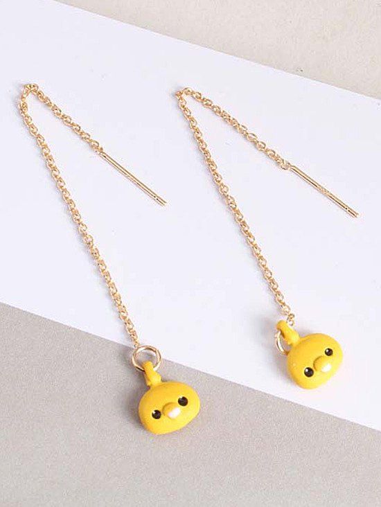 

Thread Chain Kawaii Chick Drop Earrings, Yellow