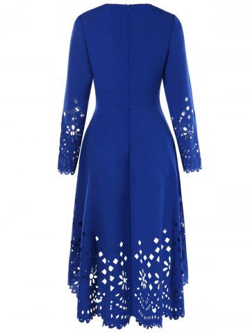 

High Low Hollow Out Long Top, Blue