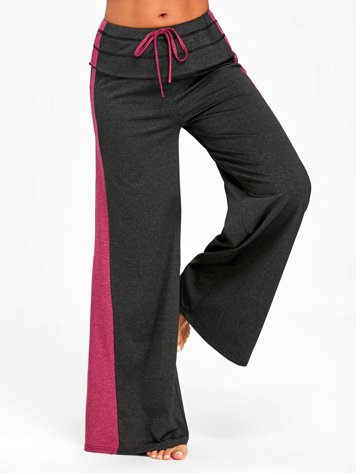

Color Block Wide Leg Pants, Dark slate grey
