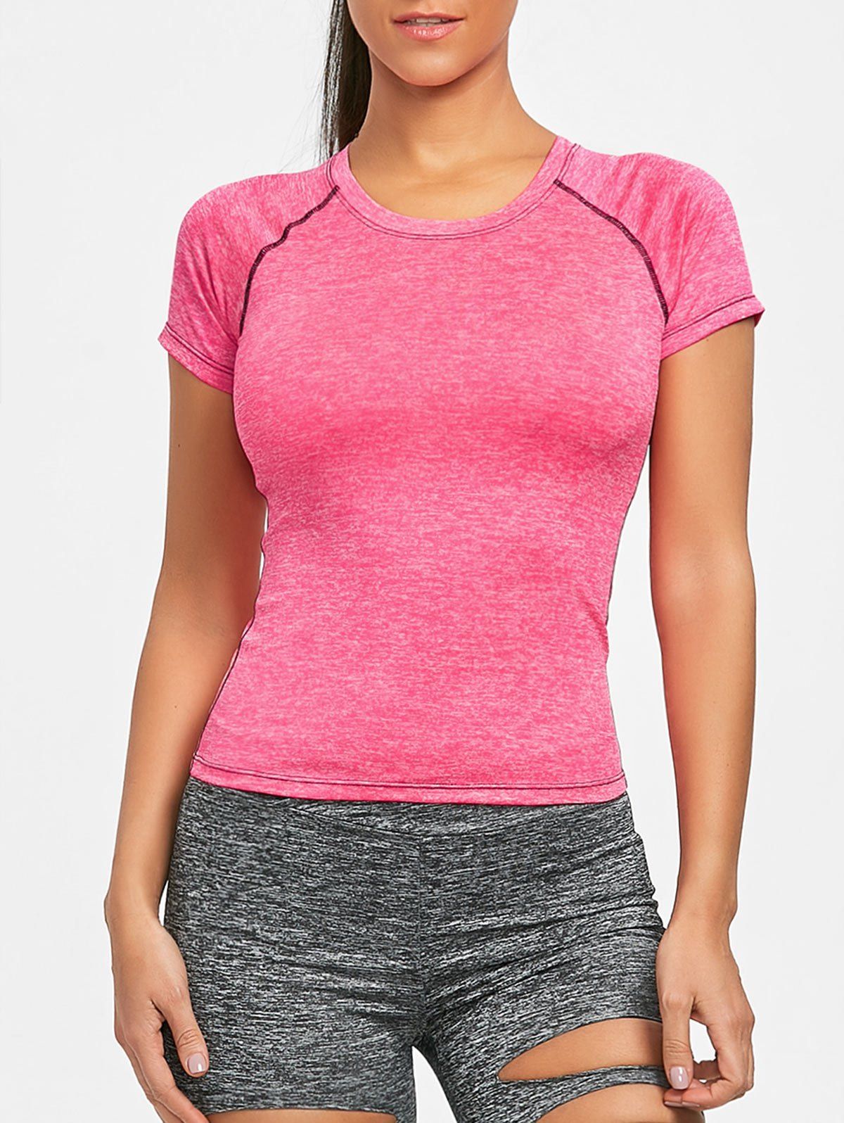 

Exposed Seam Workout T-shirt, Pink