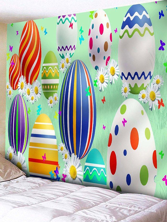 

Cartoon Easter Egg Print Wall Tapestry, Multi