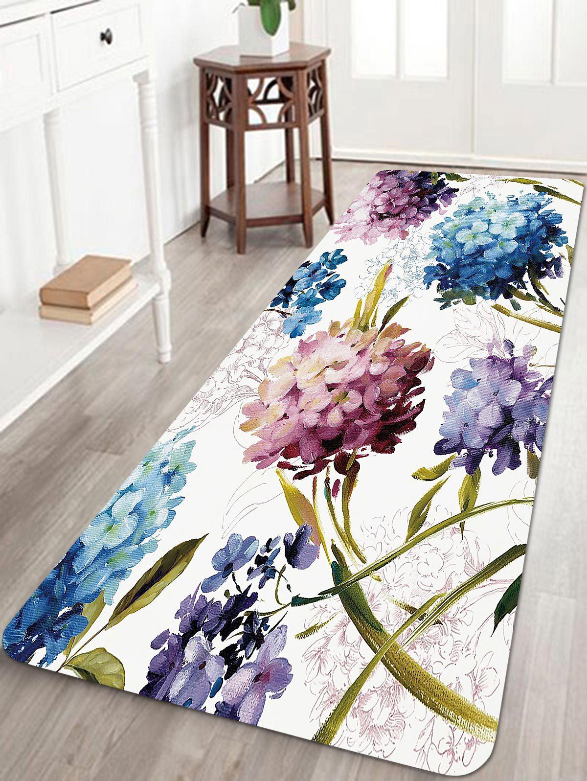 

Flowers Pattern Anti-skid Water Absorption Area Rug, Multi