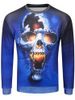 3D Evil Skull Print Pullover Sweatshirt -  