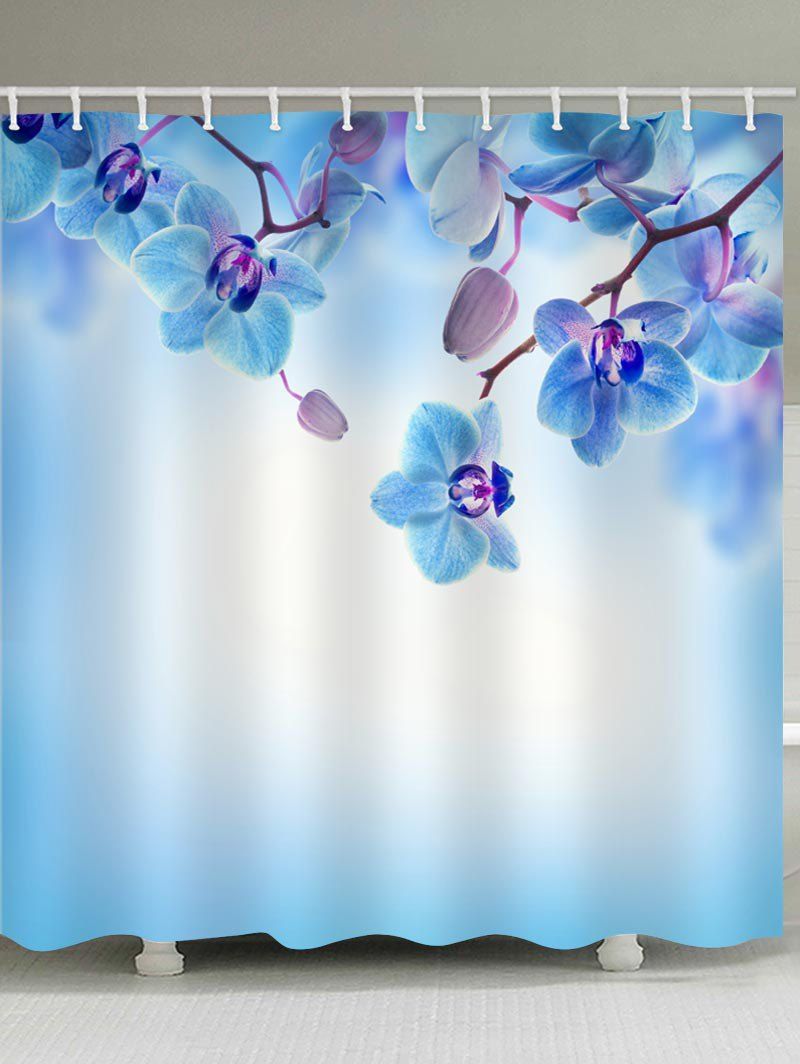 

Phalaenopsis Pattern Showerproof Bath Curtain, Lavender blue