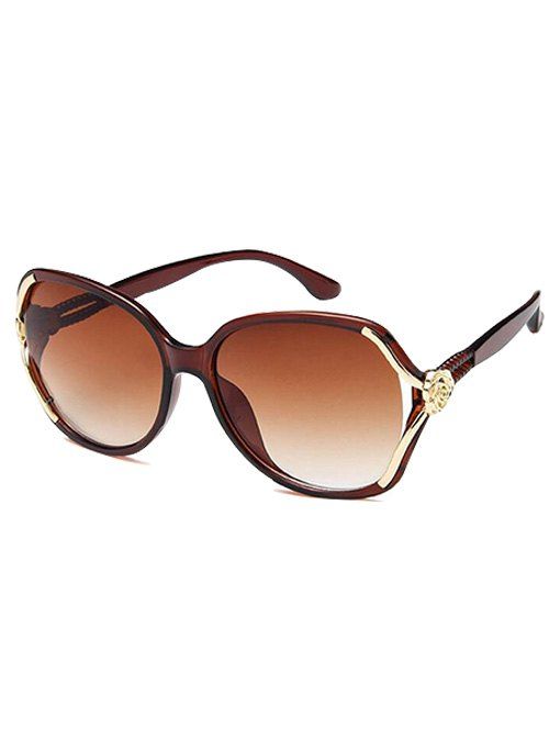 

Unique Carved Floral Hollow Out Sunglasses, Coffee