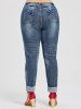 Jean Boyfriend Style Déchiré avec Poches Arrières Grande-Taille -  