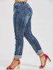 Jean Boyfriend Style Déchiré avec Poches Arrières Grande-Taille -  