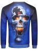 3D Evil Skull Print Pullover Sweatshirt -  