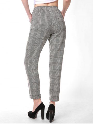 FRENCH BAZAAR Striped Plaid Casual Long Suit Pants