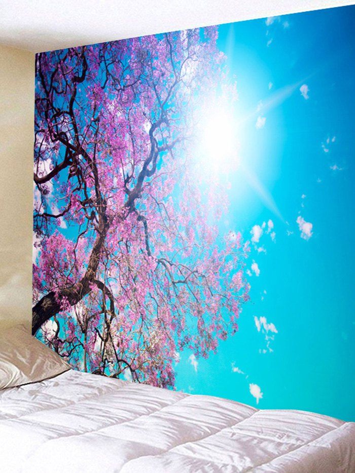 [40% OFF] Flower Blue Sky Wall Hanging Tapestry | Rosegal