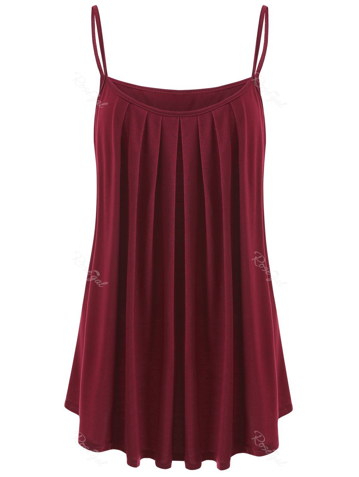 

Draped Plus Size Summer Tank Top, Wine red