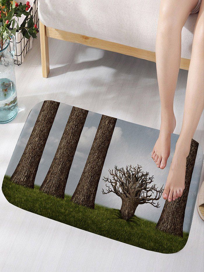 

Trees Pattern Anti-skid Water Absorption Area Rug, Multi