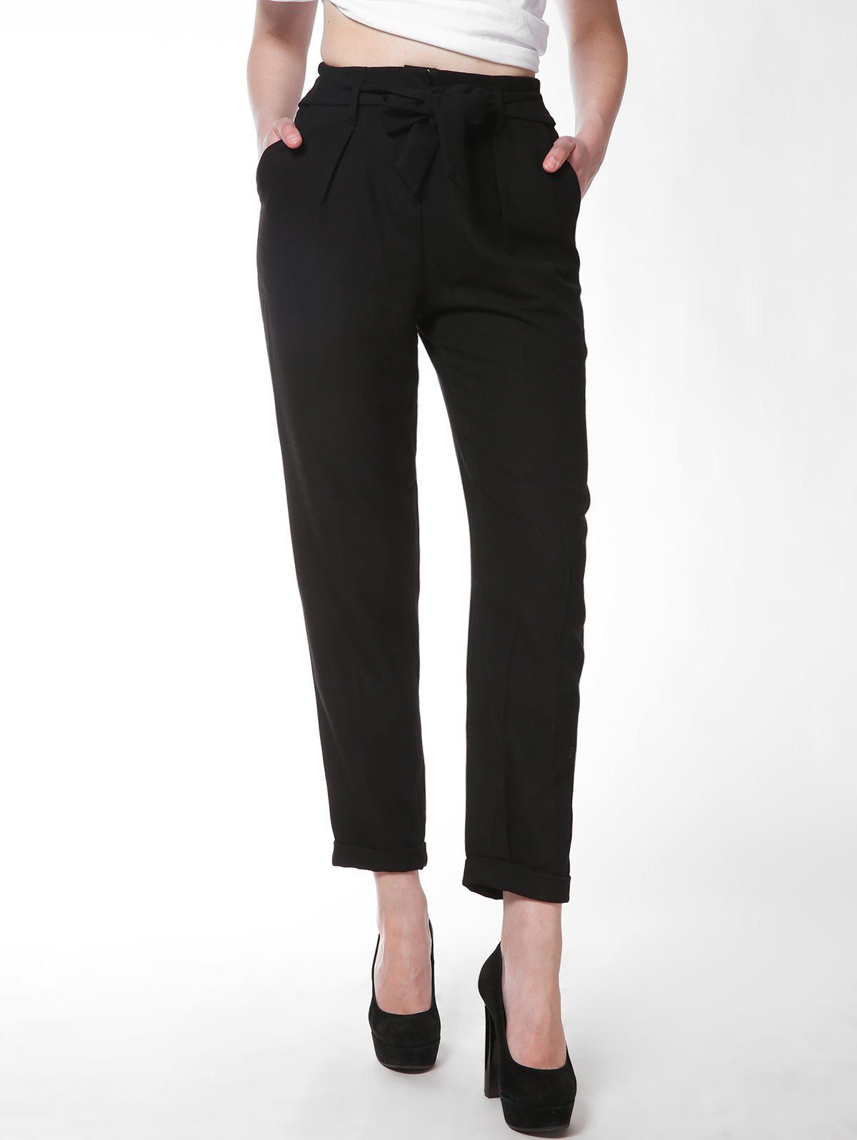 

FRENCH BAZAAR Office Lady Full Length Slim Fit Suit Pants, Black