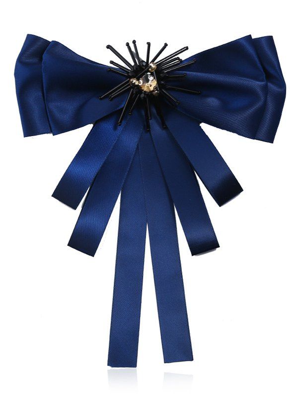 

Multilayers Ribbon Bowknot Wedding Party Brooch, Lapis blue