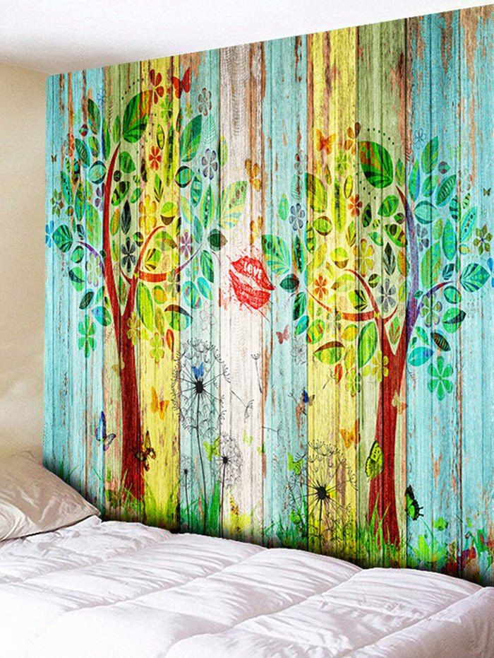 

Tree Wood Grain Print Tapestry Wall Hanging Art Decoration, Multi