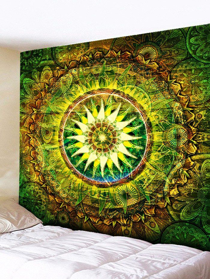

Bohimian Floral Style Print Tapestry, Green
