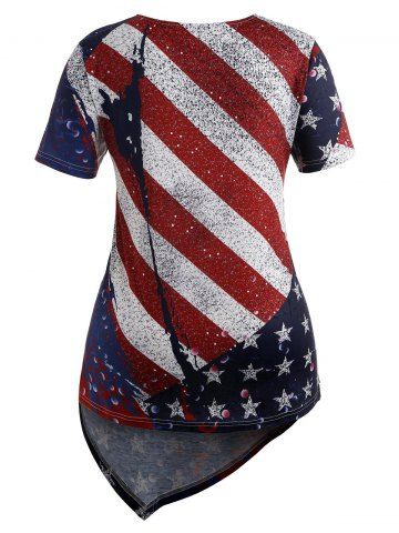 

Plus Size Patriotic American Flag T-shirt, Love red