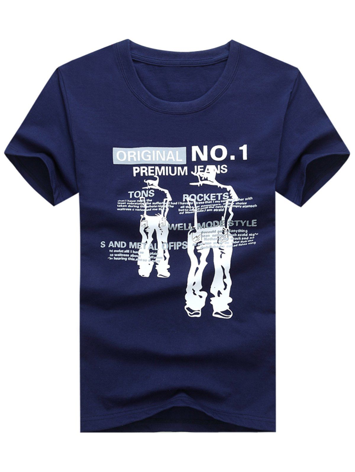 

Short Sleeve Crew Neck Graphic T-shirt, Navy blue
