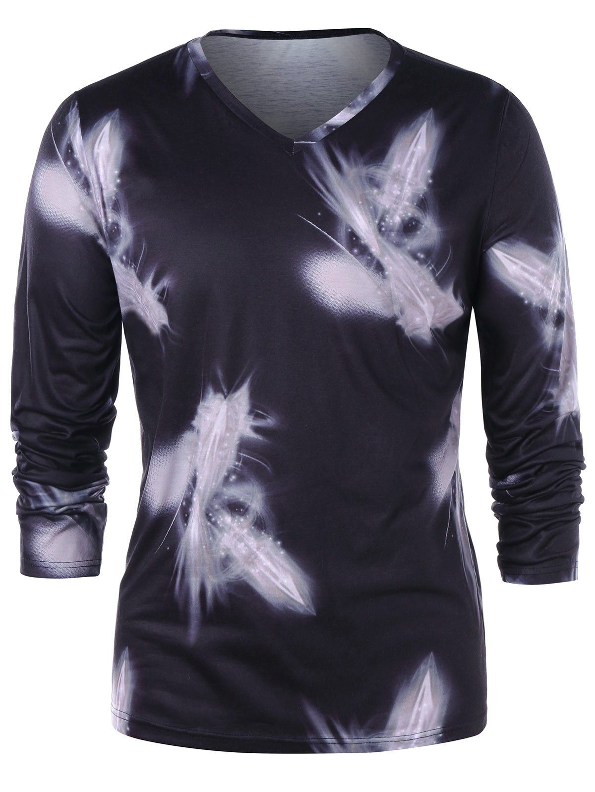 

Graphic V Neck T-shirt, Black