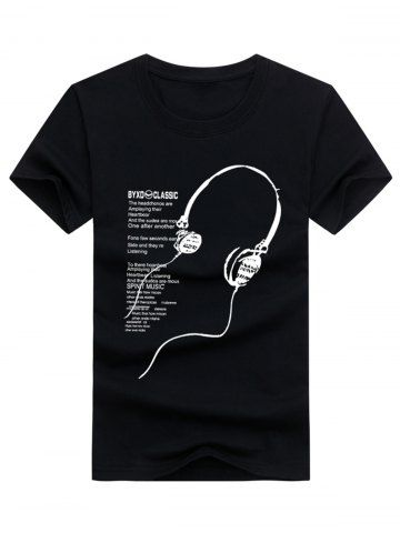 cheap headset with long line print t shirt