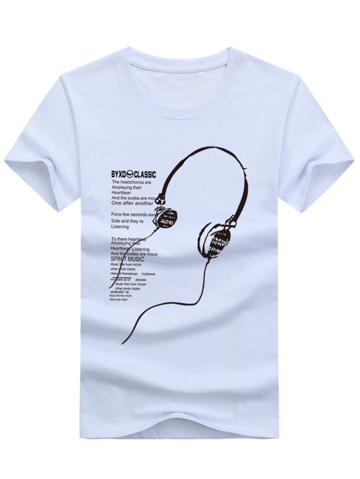 

Headset with Long Line Print T-shirt, White