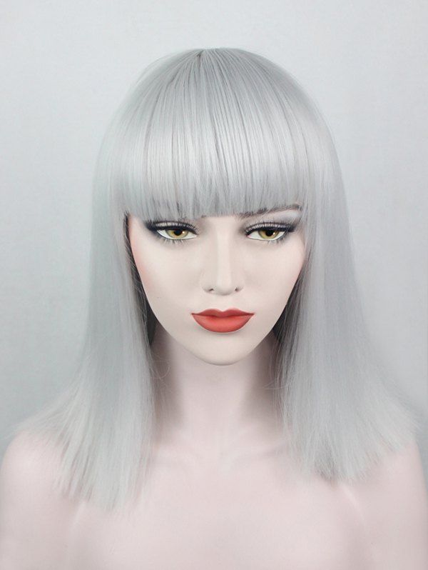 Outfit Medium Neat Bang Straight Cosplay Synthetic Wig  