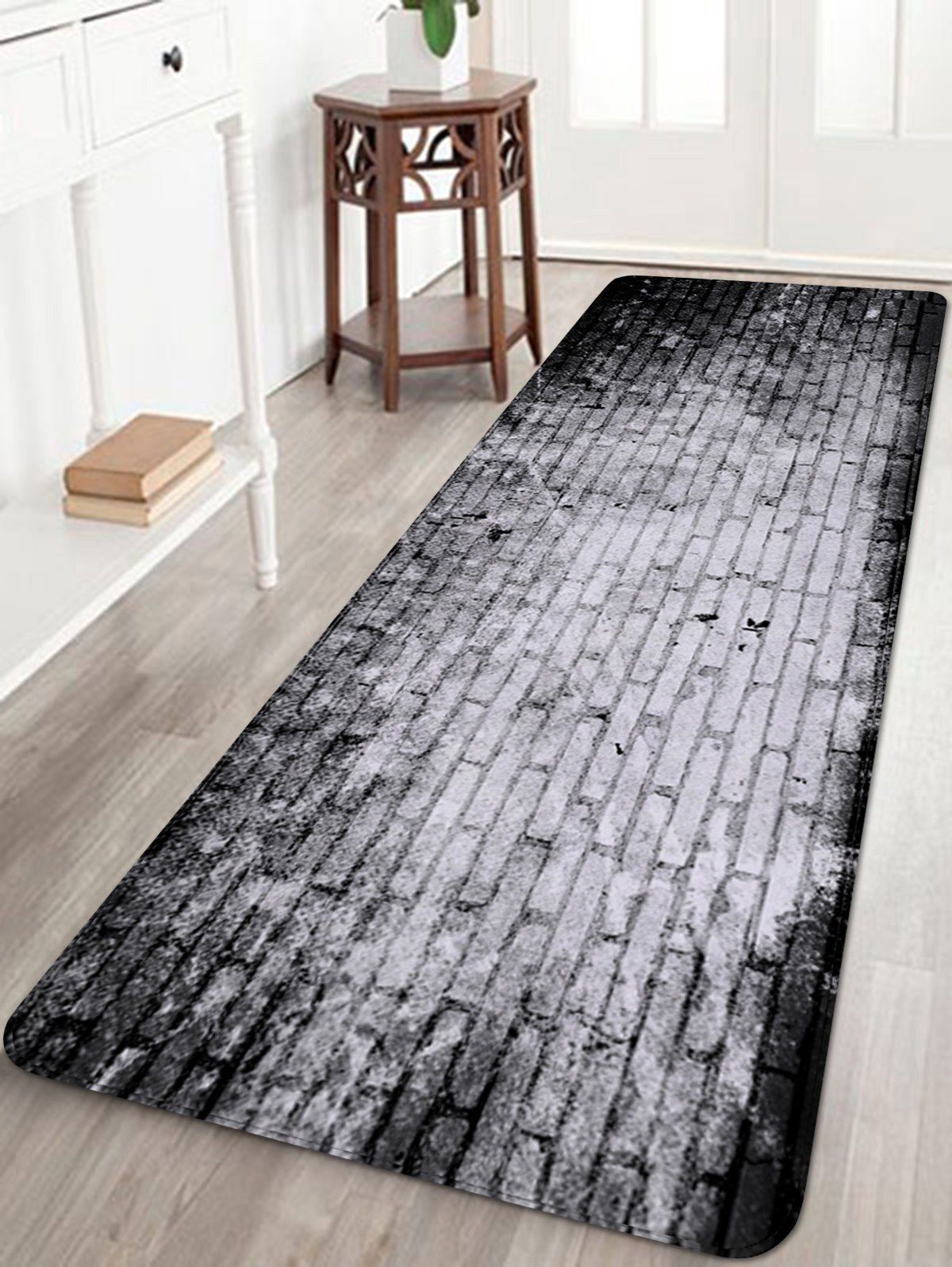 

Bricks Wall Print Antislip Floor Rug, Dark slate grey
